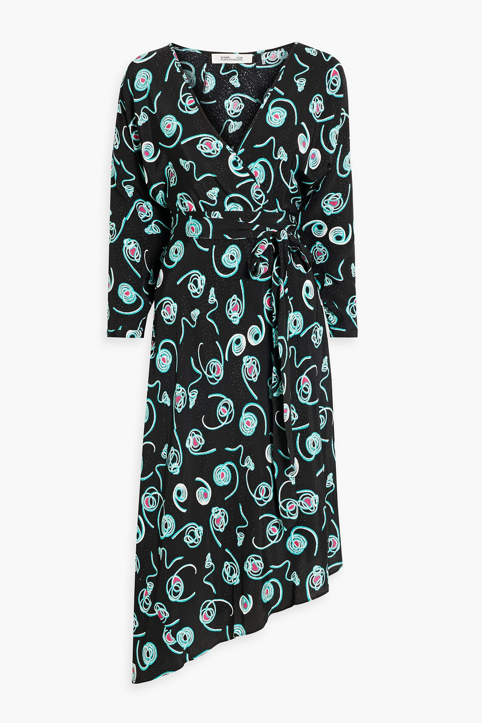 Diane Von Furstenberg Eloise Faux-wrap Midi Dress In Black