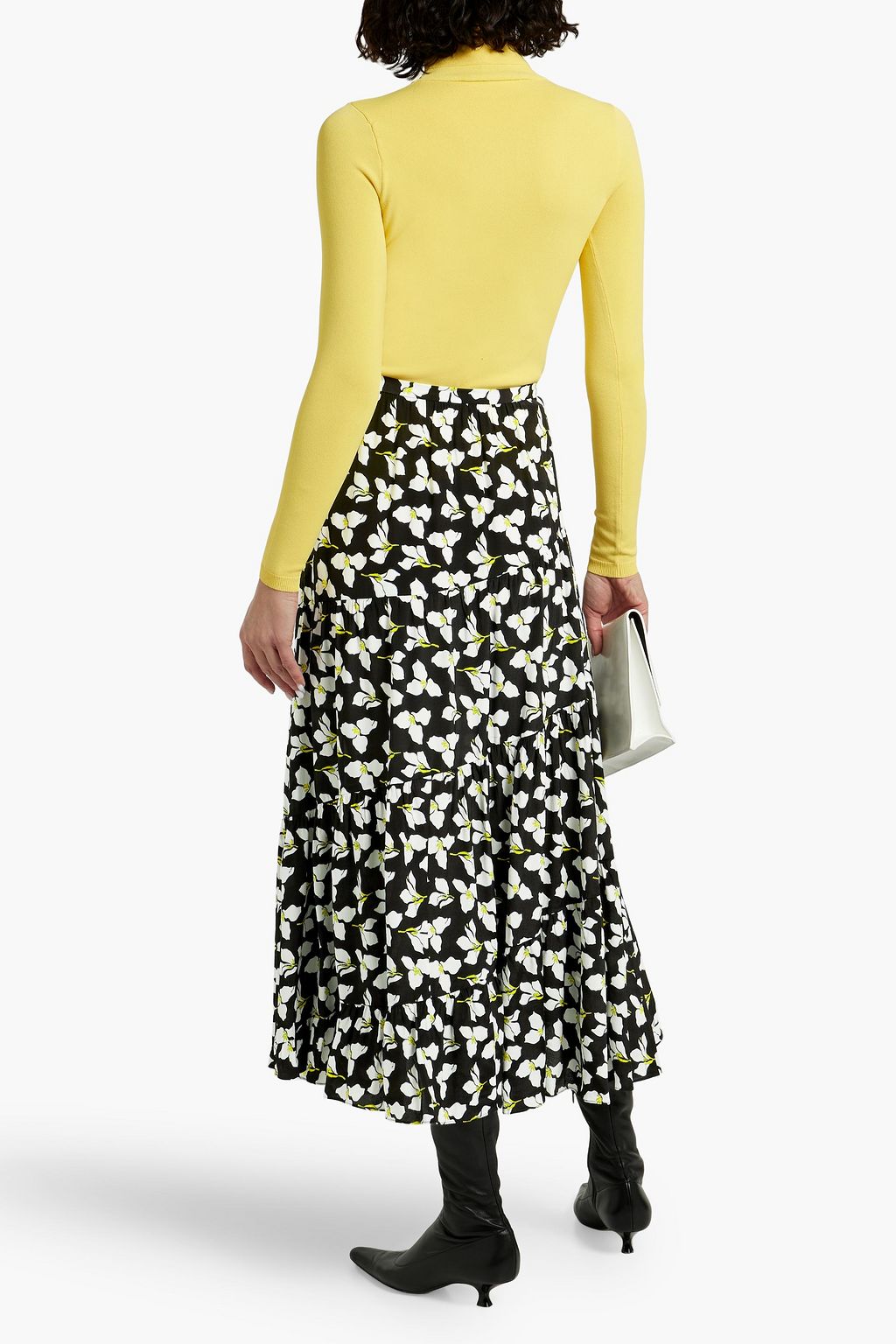 DIANE VON FURSTENBERG Venice tiered floral-print crepe midi skirt