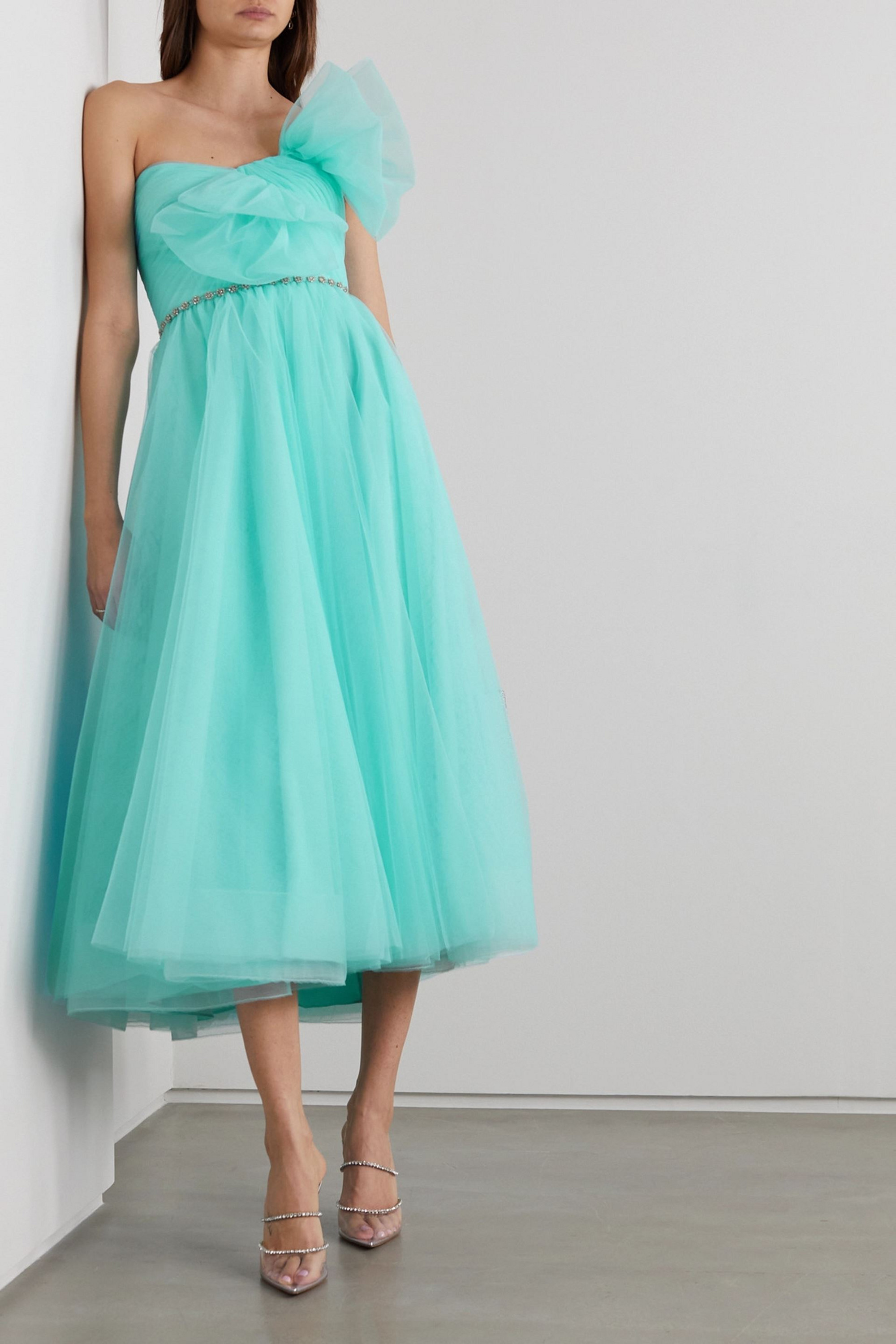 Jenny Packham Strapless bow-detailed tulle gown