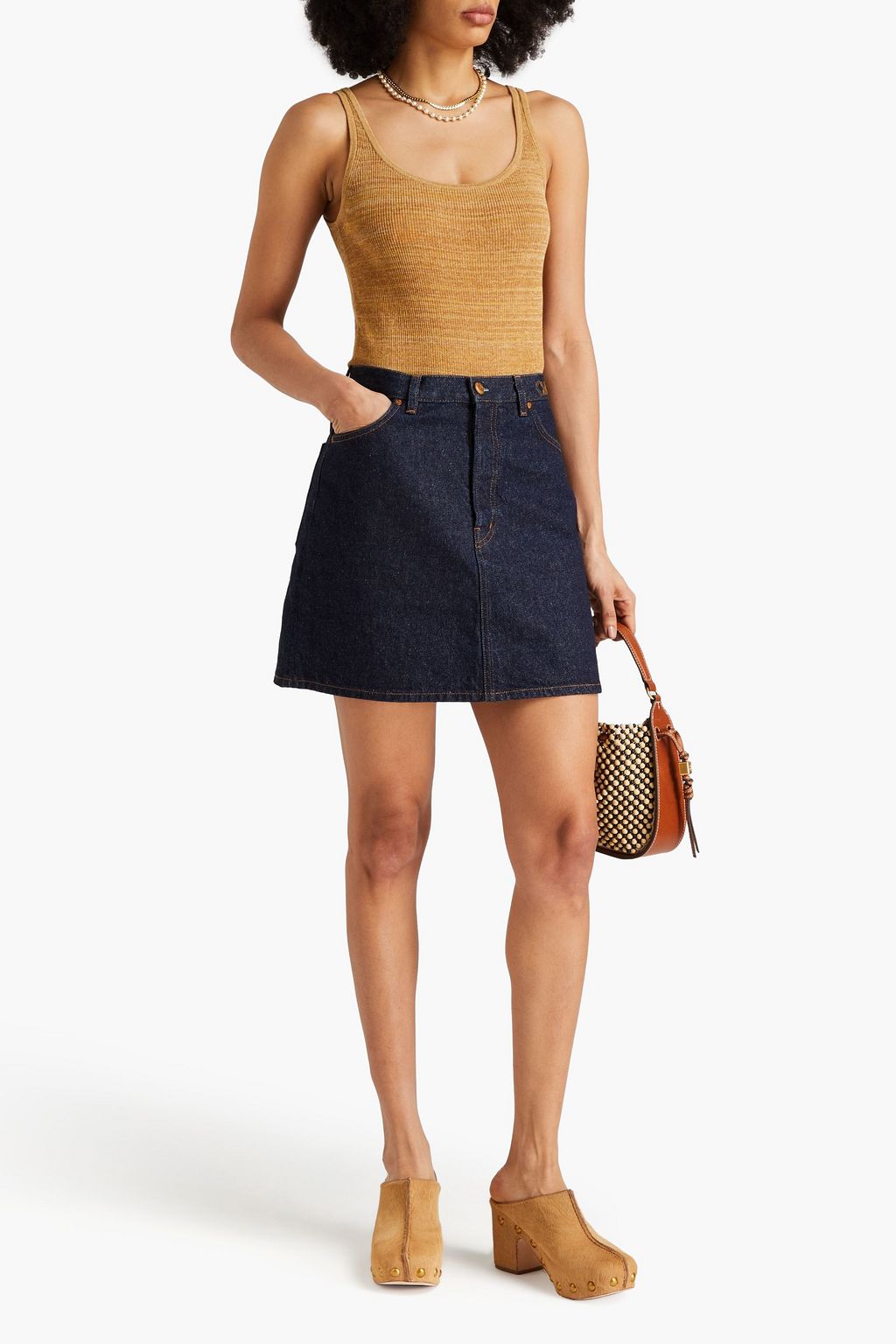 TORY BURCH Meliertes Tanktop aus einer Baumwollmischung