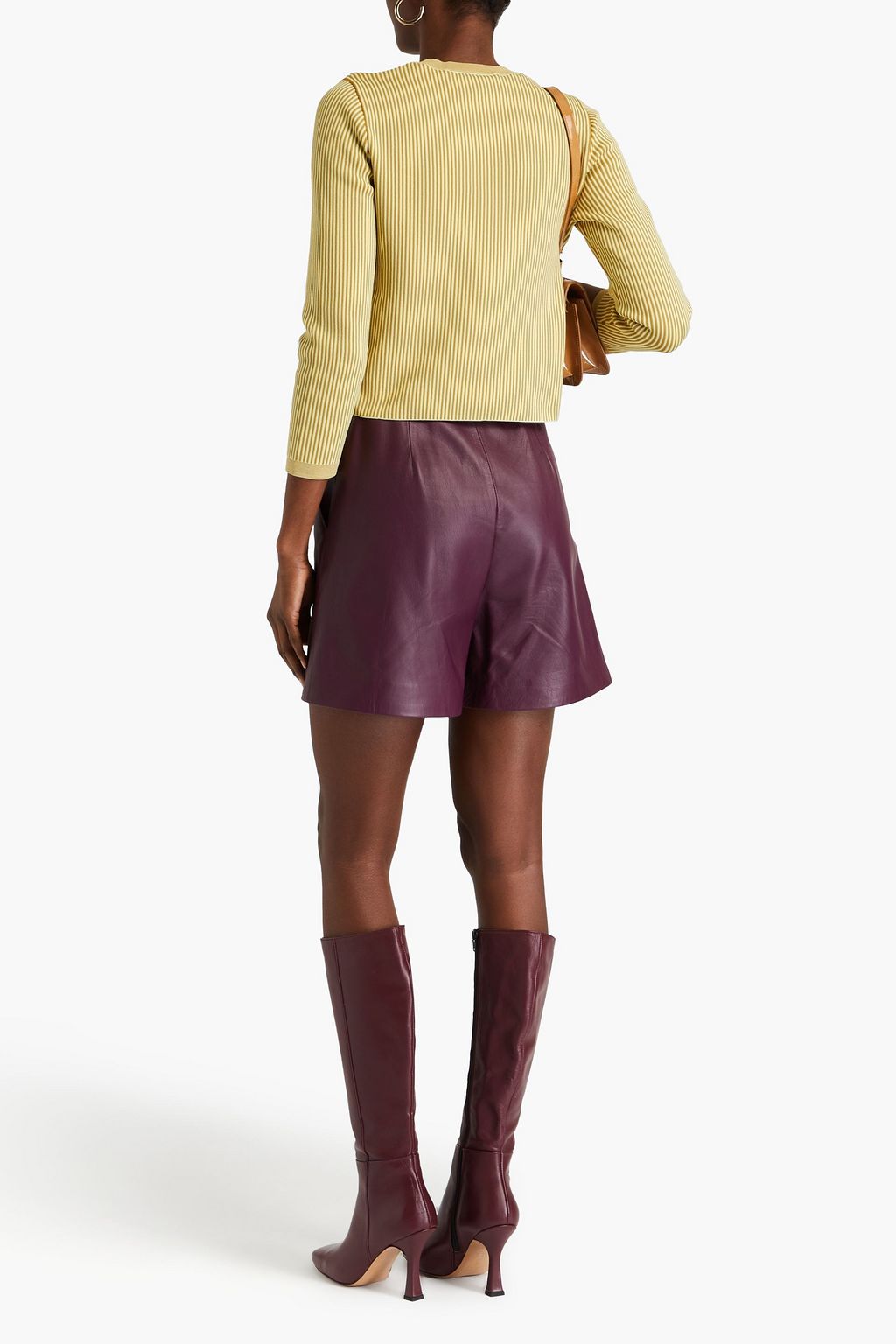 TORY BURCH Cropped Strickcardigan mit Streifen