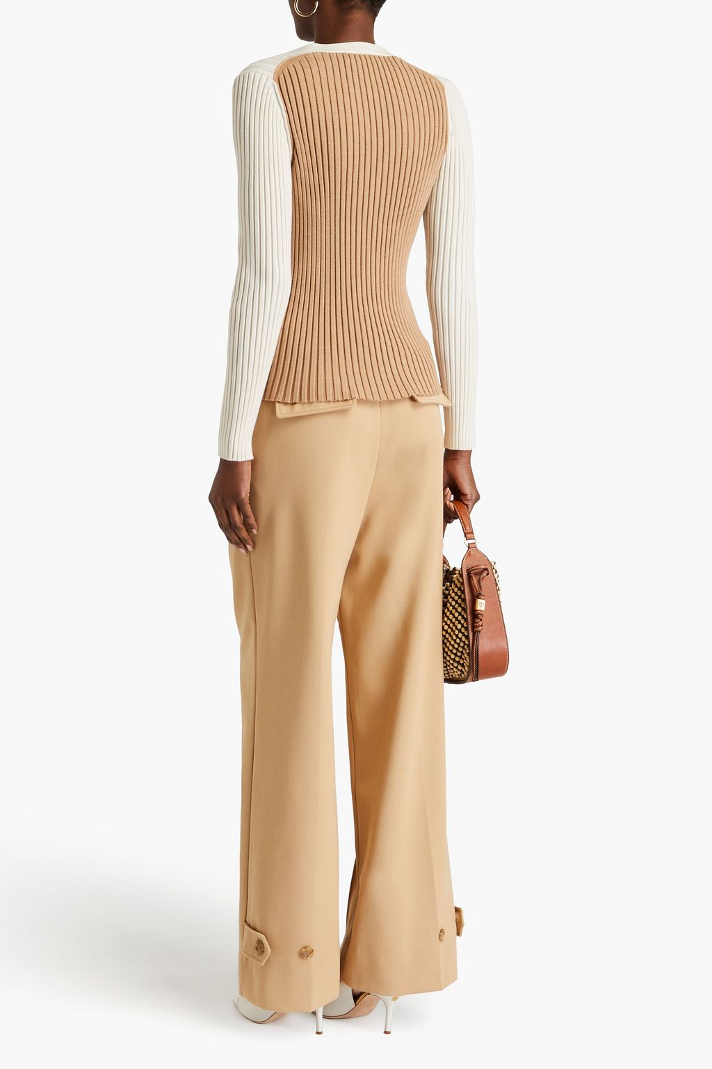 TORY BURCH Cardigan aus einer gerippten Merinowollmischung