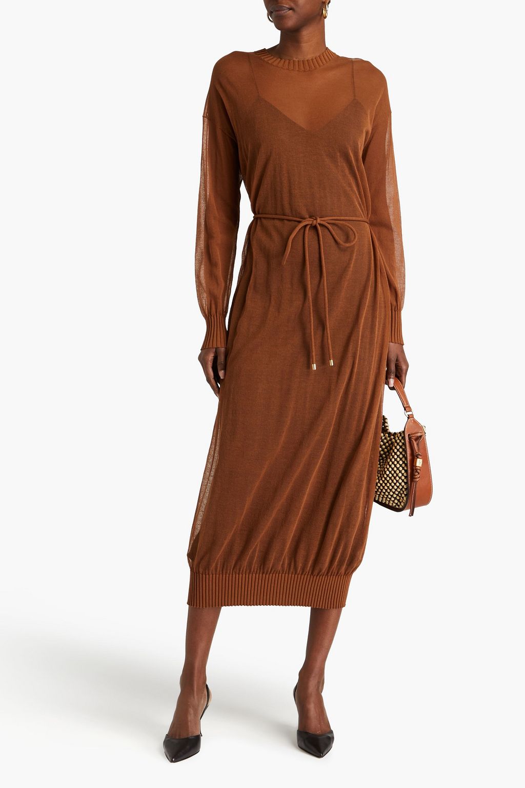 TORY BURCH Cotton-blend midi dress