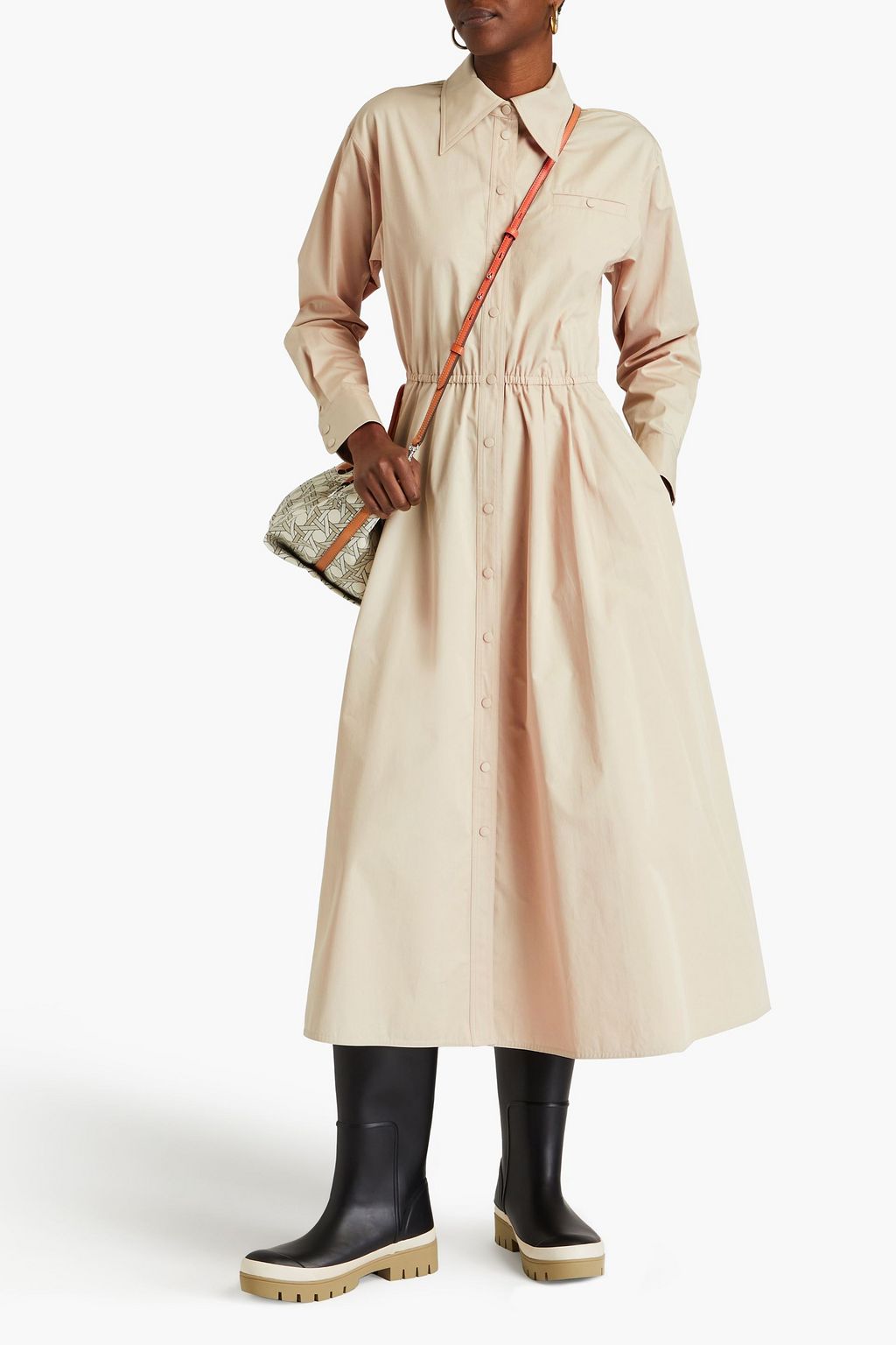TORY BURCH Elenor Hemdkleid aus Baumwollpopeline in Midilänge