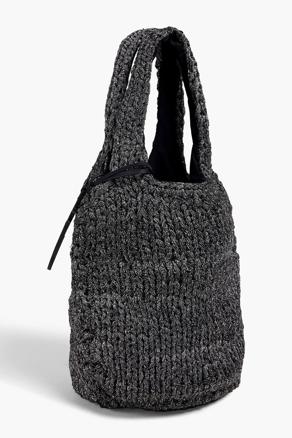 JW ANDERSON حقيبة توت من نسيج محبوك بلون معدني