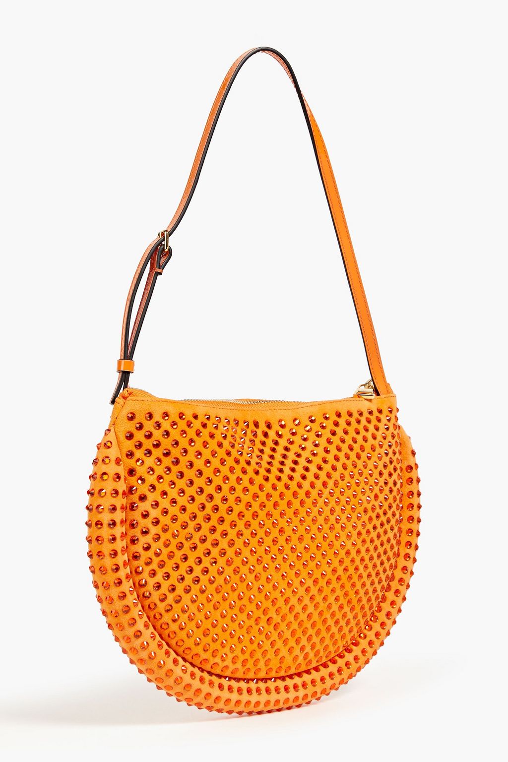 JW ANDERSON حقيبة كتف مصنوعة من جلد السويد ومزينة بالكريستال
