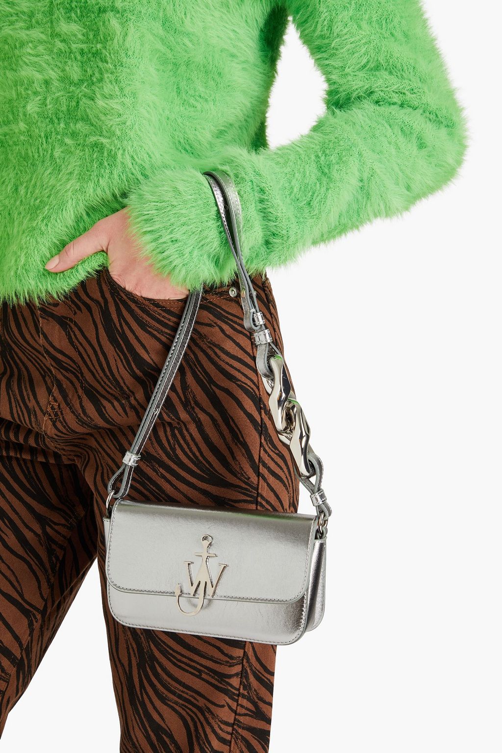 JW ANDERSON Metallic leather shoulder bag