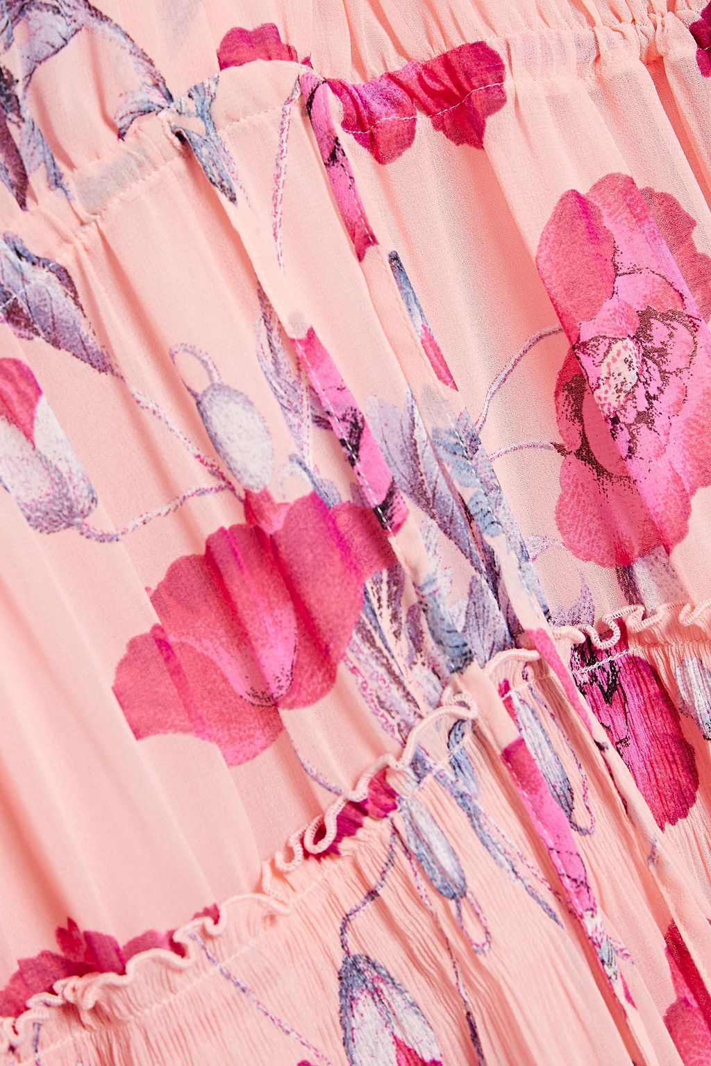 DIANE VON FURSTENBERG Link tiered printed plissé-chiffon midi dress