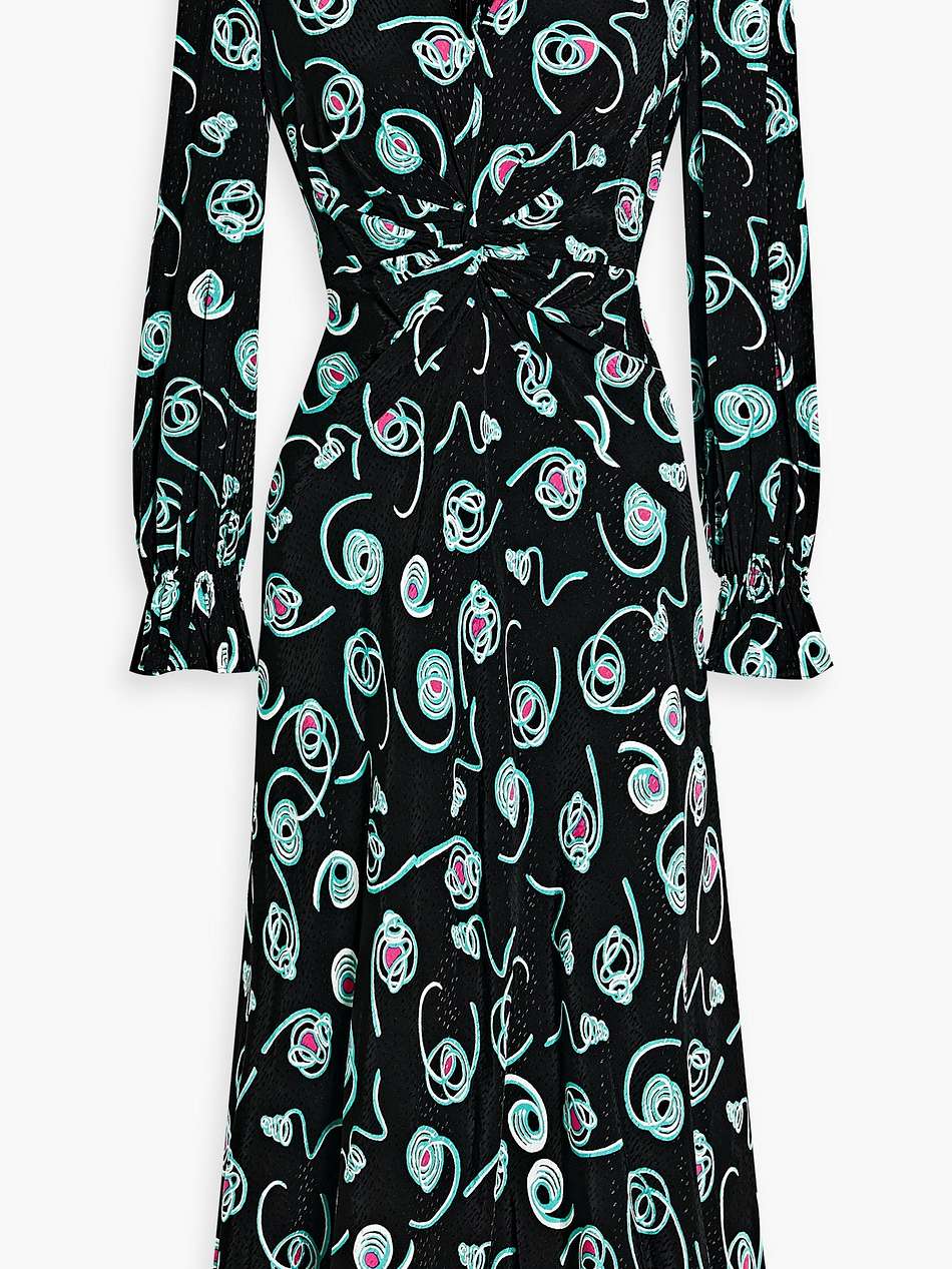 anaba twisted printed jacquard midi dress