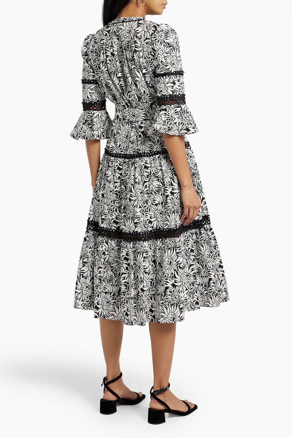 DIANE VON FURSTENBERG Julia belted floral-print cotton-blend poplin midi dress