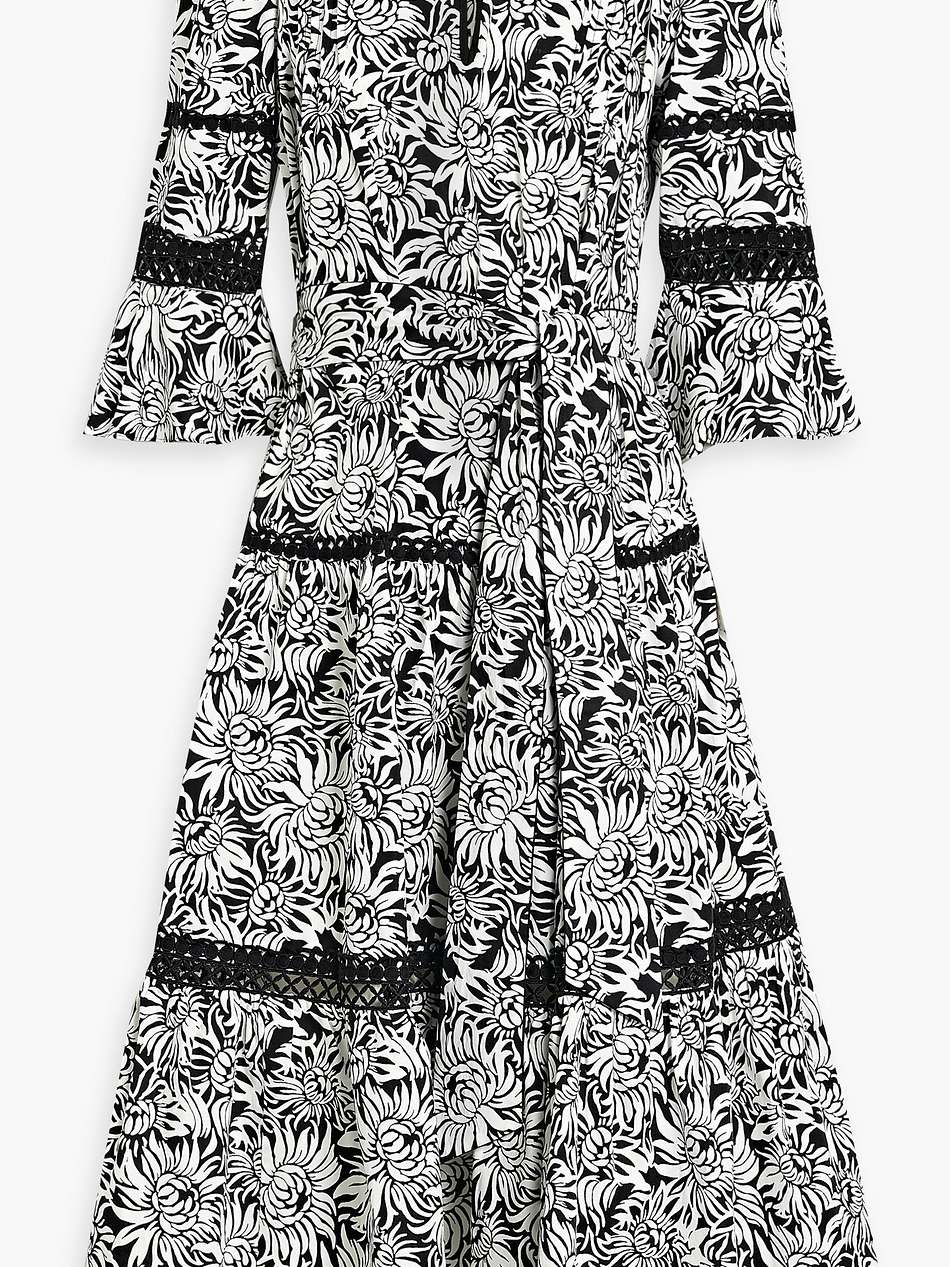 julia belted floral-print cotton-blend poplin midi dress