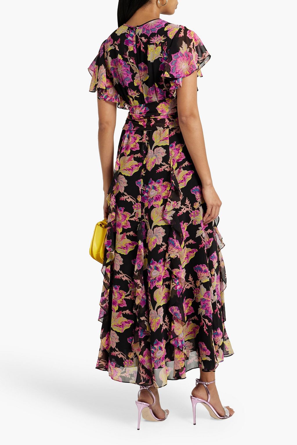 DIANE VON FURSTENBERG Bleuet ruffled floral-print chiffon maxi dress
