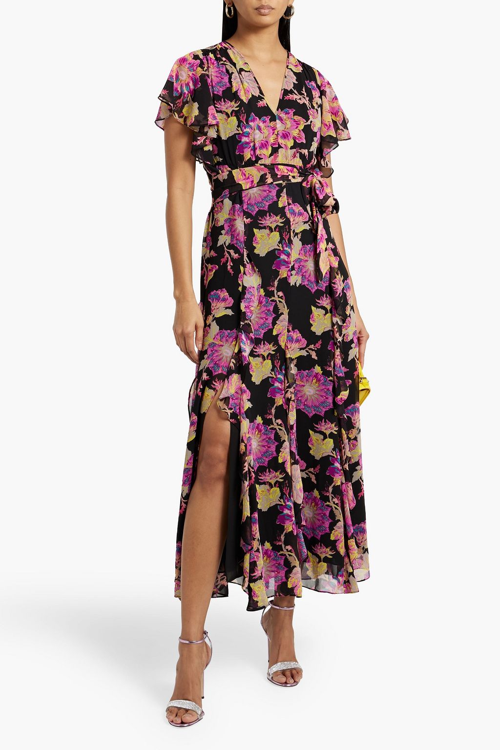 DIANE VON FURSTENBERG Bleuet ruffled floral-print chiffon maxi dress