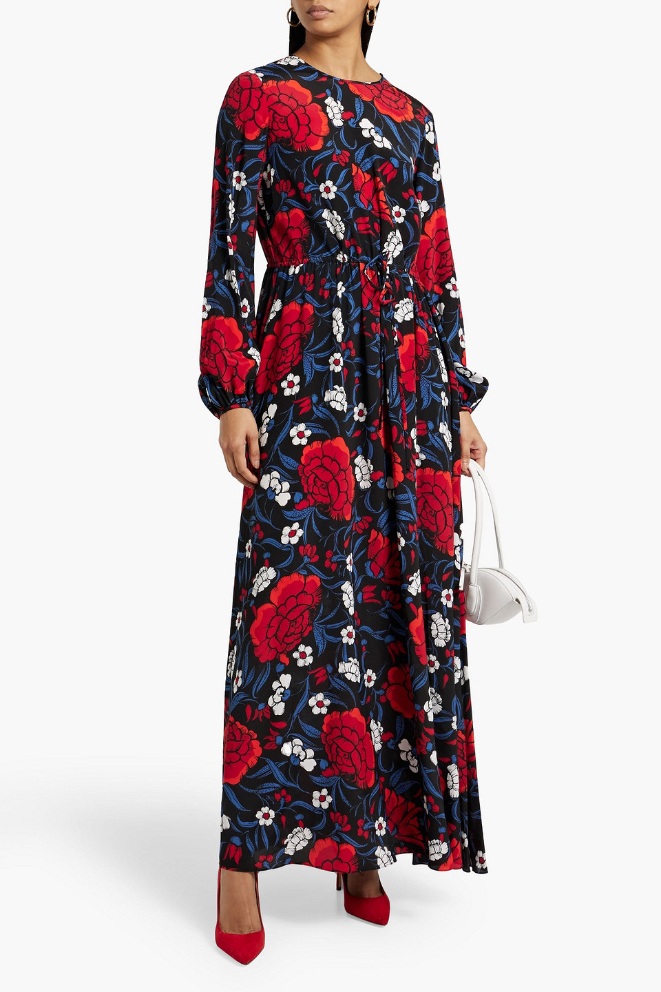 Diane Von Furstenberg Sydney Printed Chiffon Maxi Dress In Red