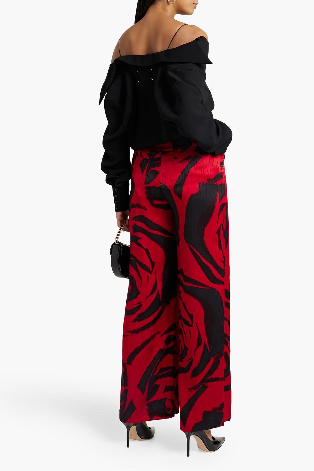 DIANE VON FURSTENBERG Adelaide printed satin-jacquard wide-leg pants
