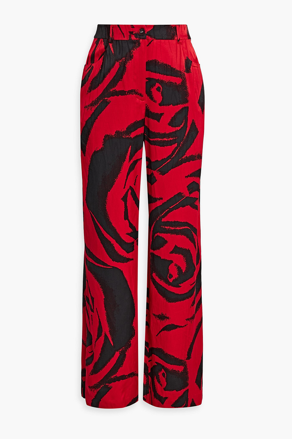 Diane Von Furstenberg Adelaide Printed Satin-jacquard Wide-leg Pants In Multi