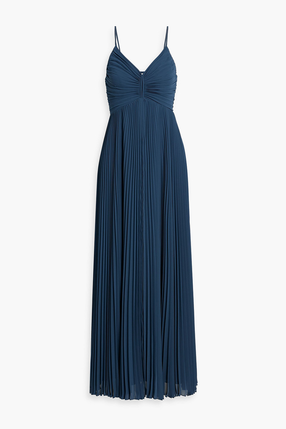 Diane Von Furstenberg Ima Pleated Chiffon Maxi Dress In Blue