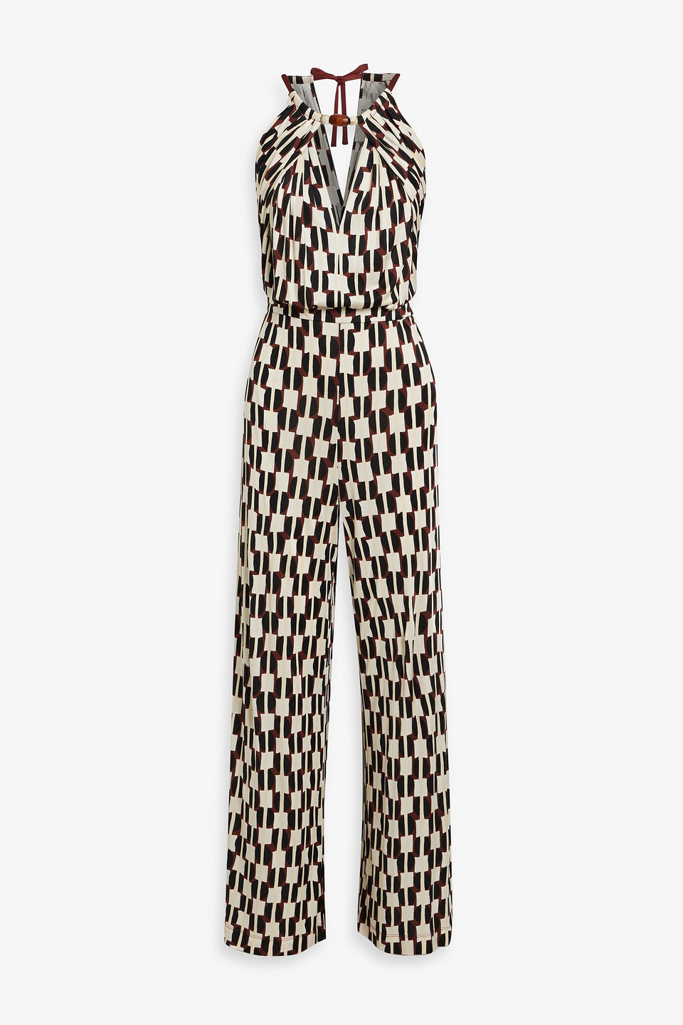 Tai printed stretch-jersey wide-leg jumpsuit