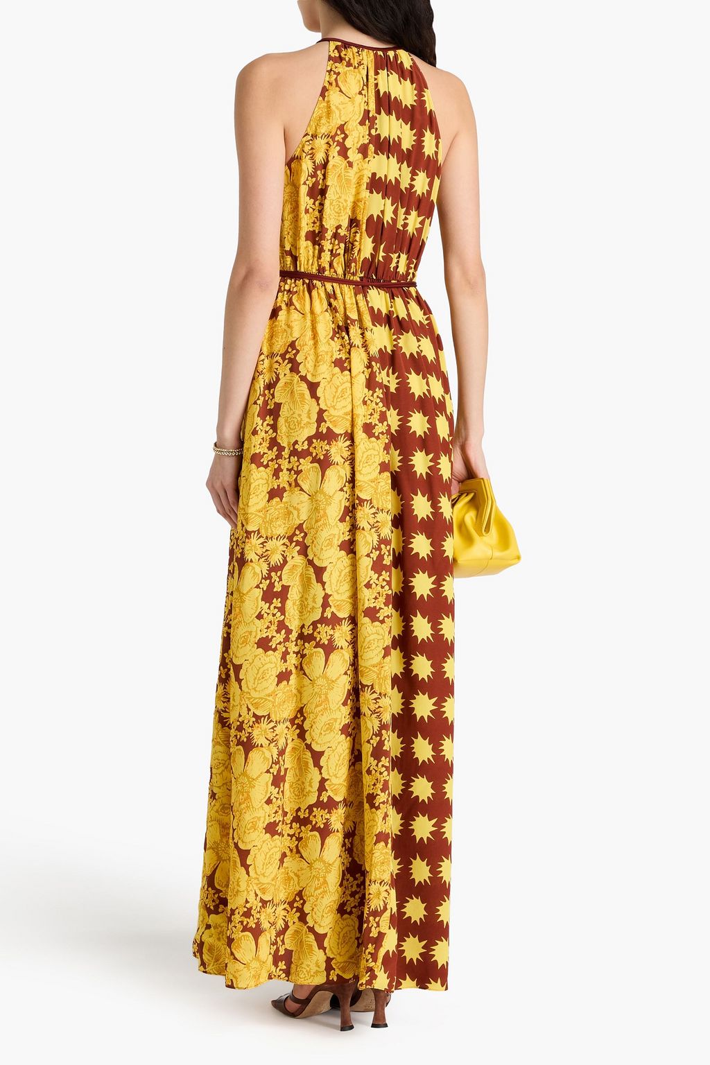DIANE VON FURSTENBERG クレープデシン マキシワンピース プリント入り