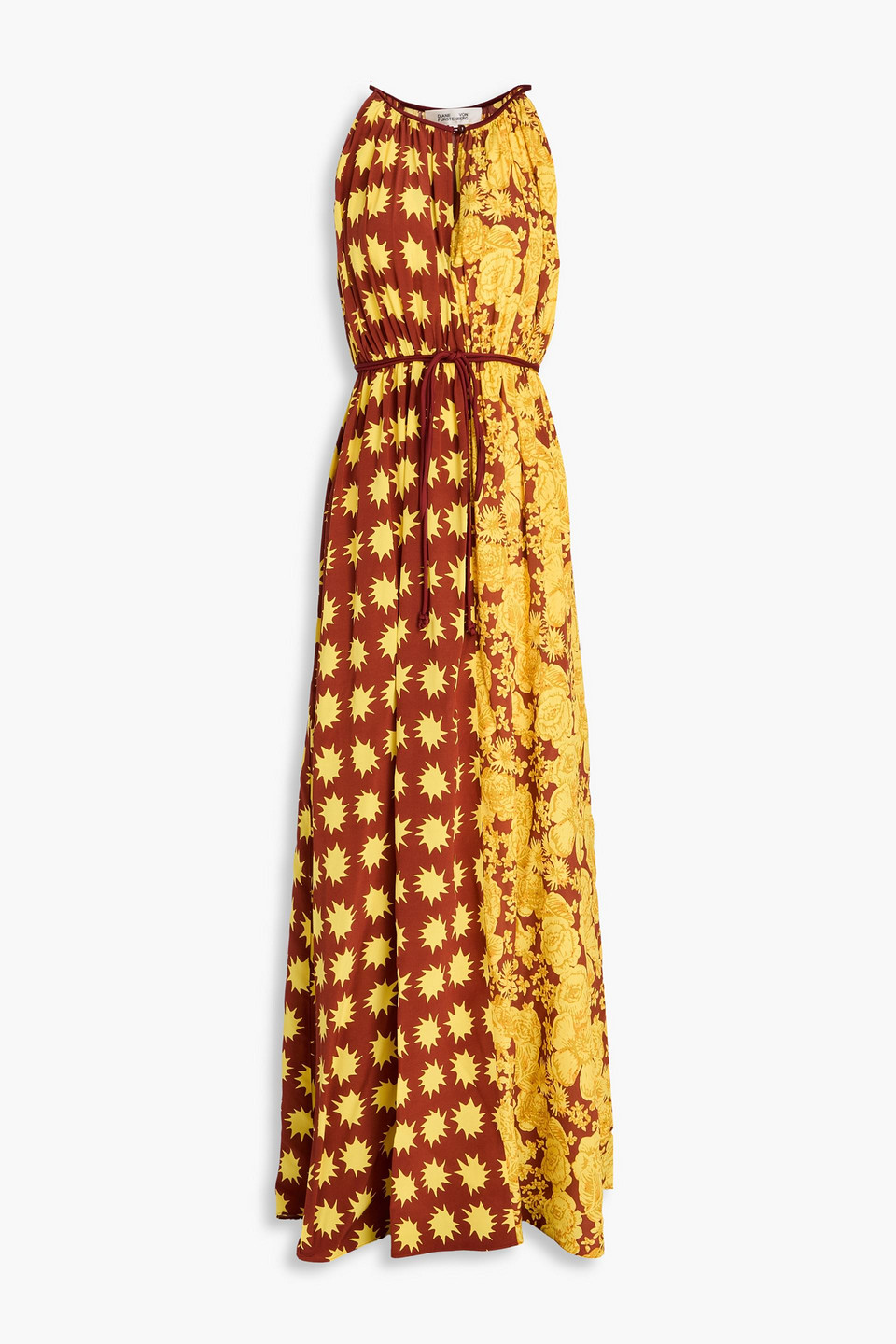 Diane Von Furstenberg Darla Printed Crepe De Chine Maxi Dress