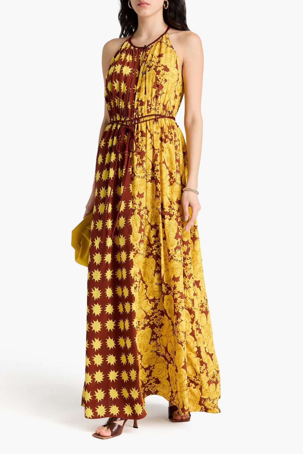 DIANE VON FURSTENBERG クレープデシン マキシワンピース プリント入り