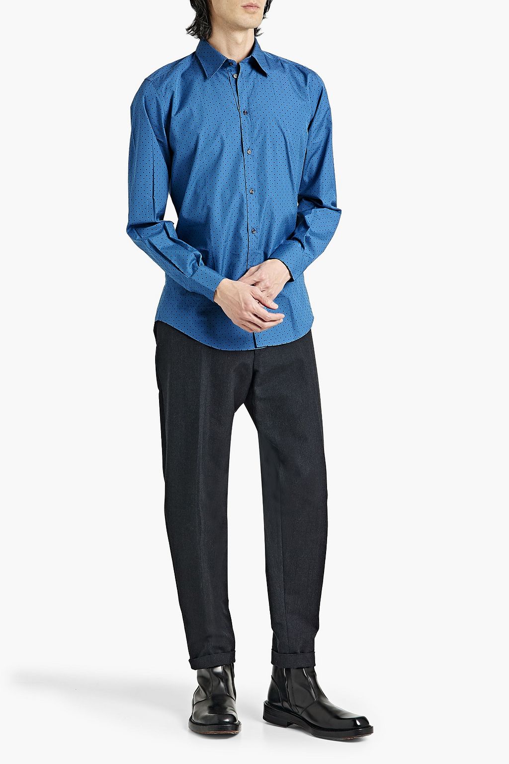 DOLCE&GABBANA Polka-dot cotton-poplin shirt