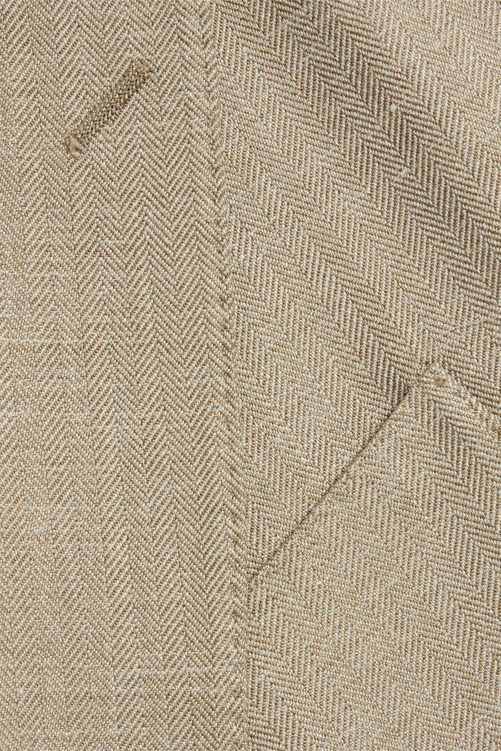 DOLCE&GABBANA Herringbone wool, silk and linen-blend blazer