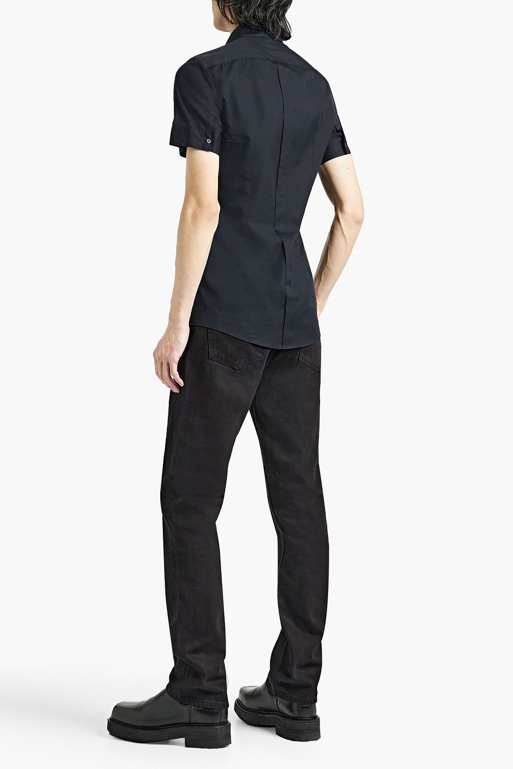 DOLCE&GABBANA Slim-fit cotton and silk-blend poplin shirt