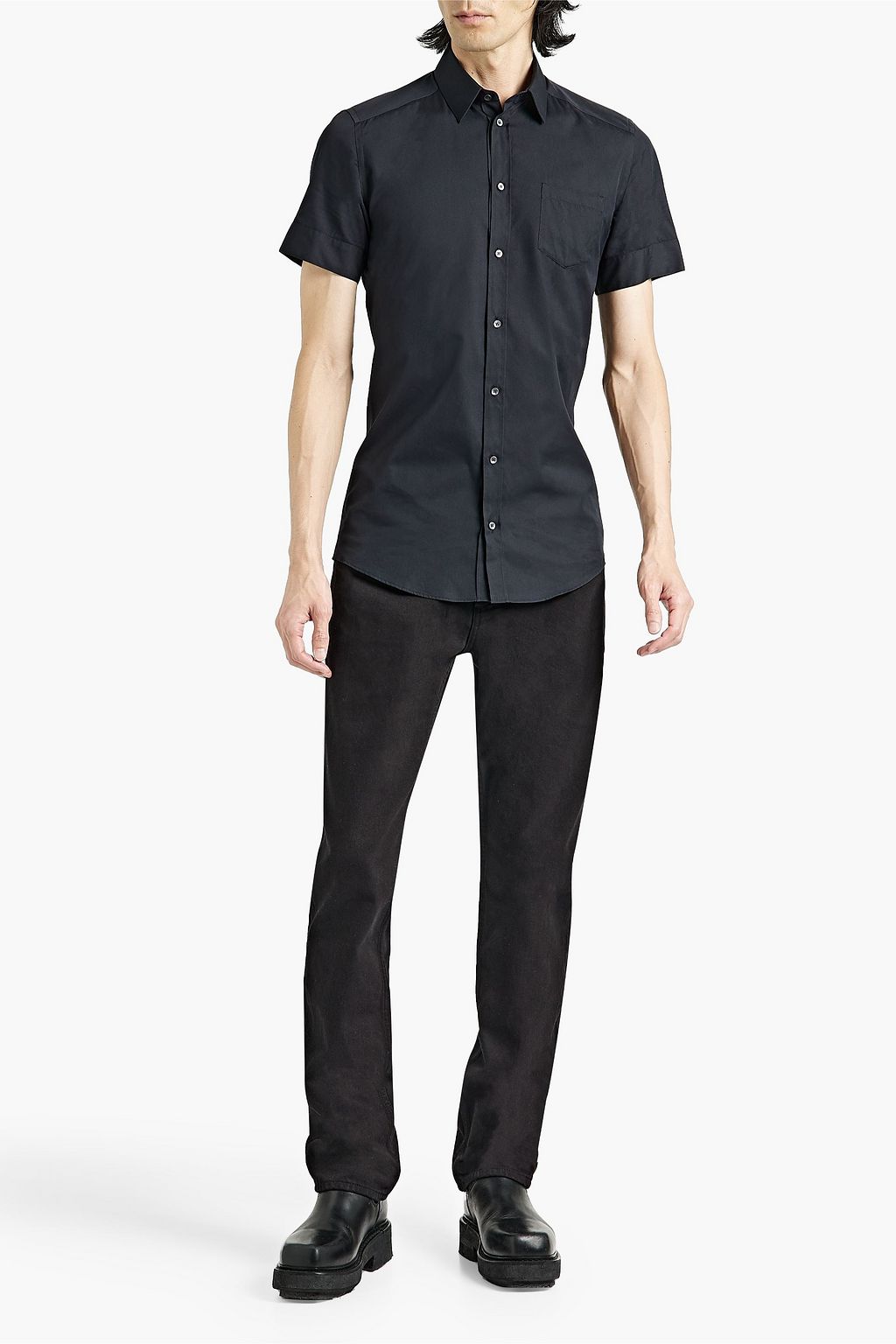 DOLCE&GABBANA Slim-fit cotton and silk-blend poplin shirt