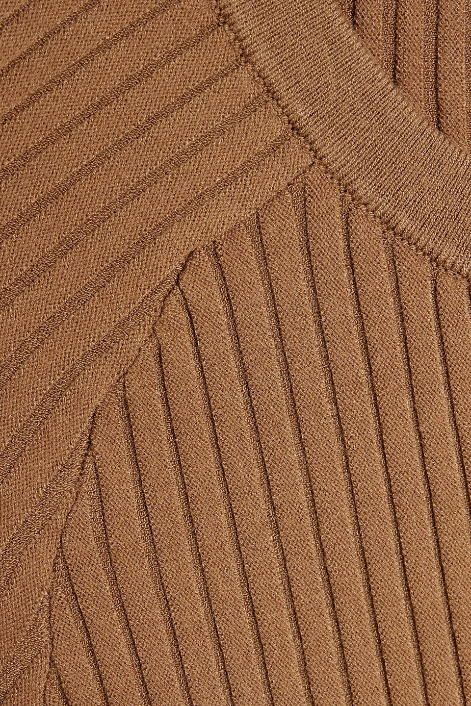 Diane Von Furstenberg Ribbed-knit Sweater In Camel