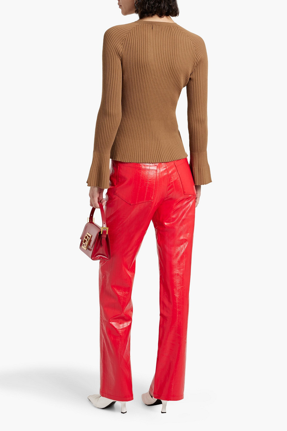 Diane Von Furstenberg Ribbed-knit Sweater In Camel