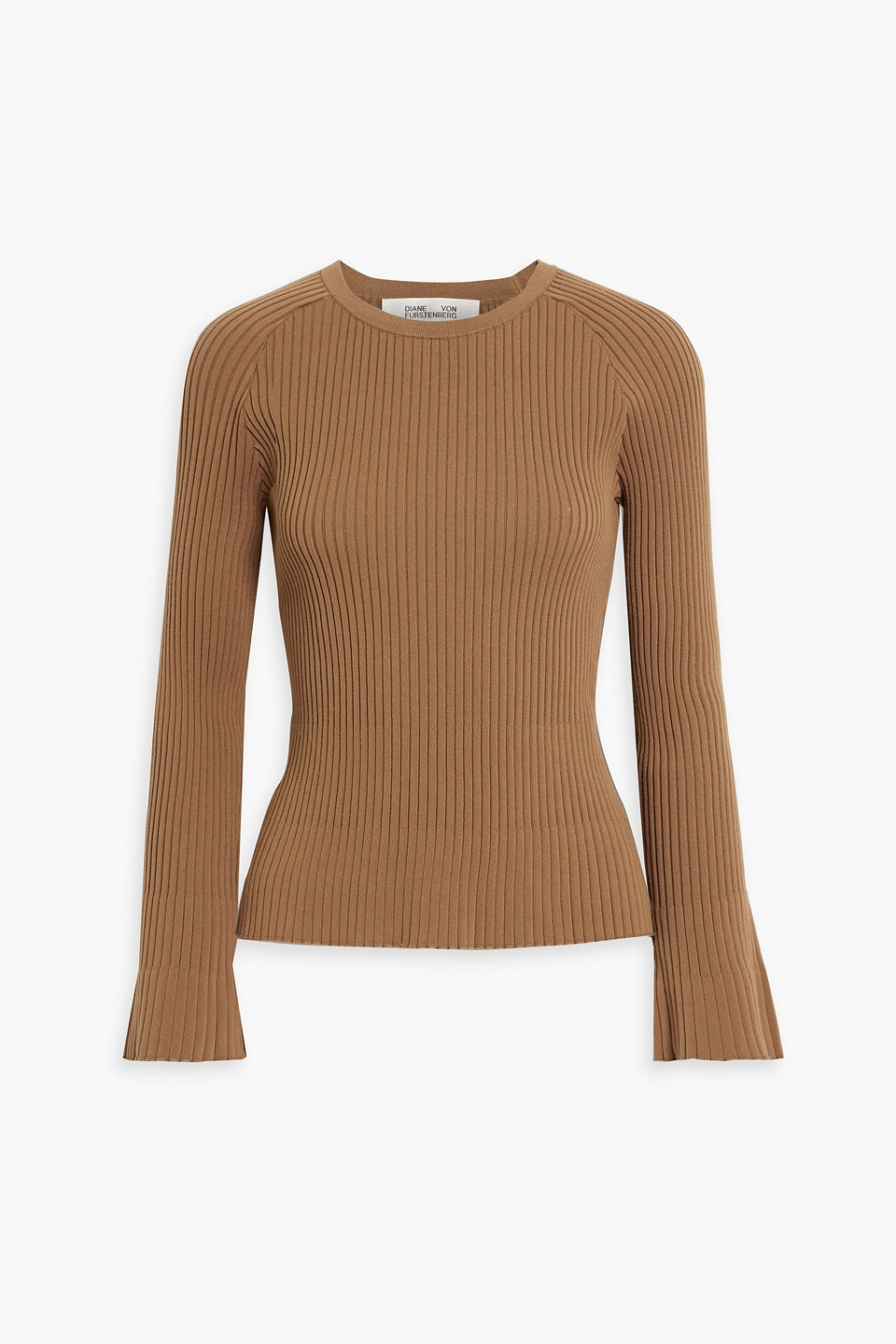 Diane Von Furstenberg Ribbed-knit Sweater In Camel