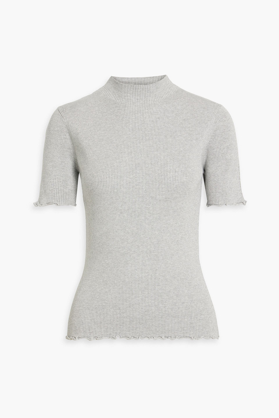 3.1 Phillip Lim Cutout Metallic Ribbed-knit Top In Silver