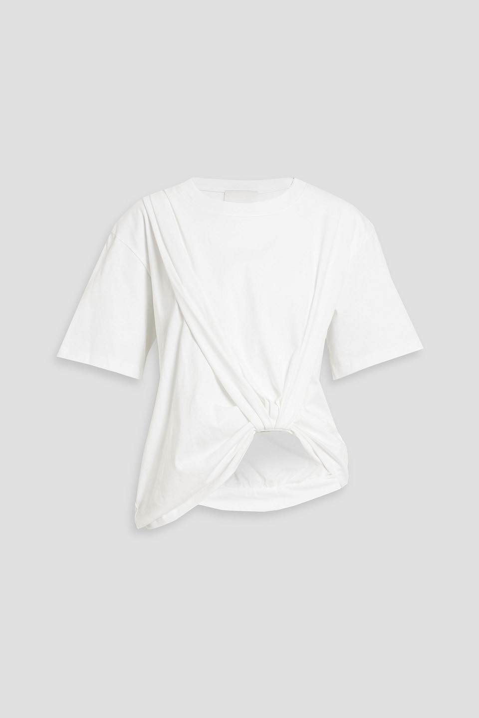 3.1 Phillip Lim Asymmetric Draped Cotton-jersey T-shirt In White