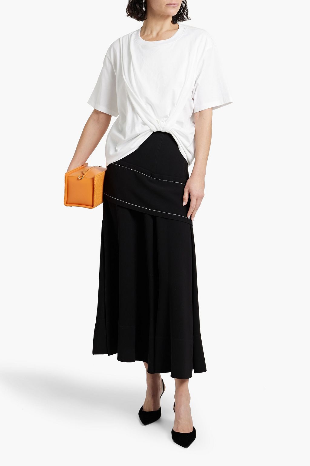 3.1 PHILLIP LIM Drapiertes T-Shirt aus Baumwoll-Jersey