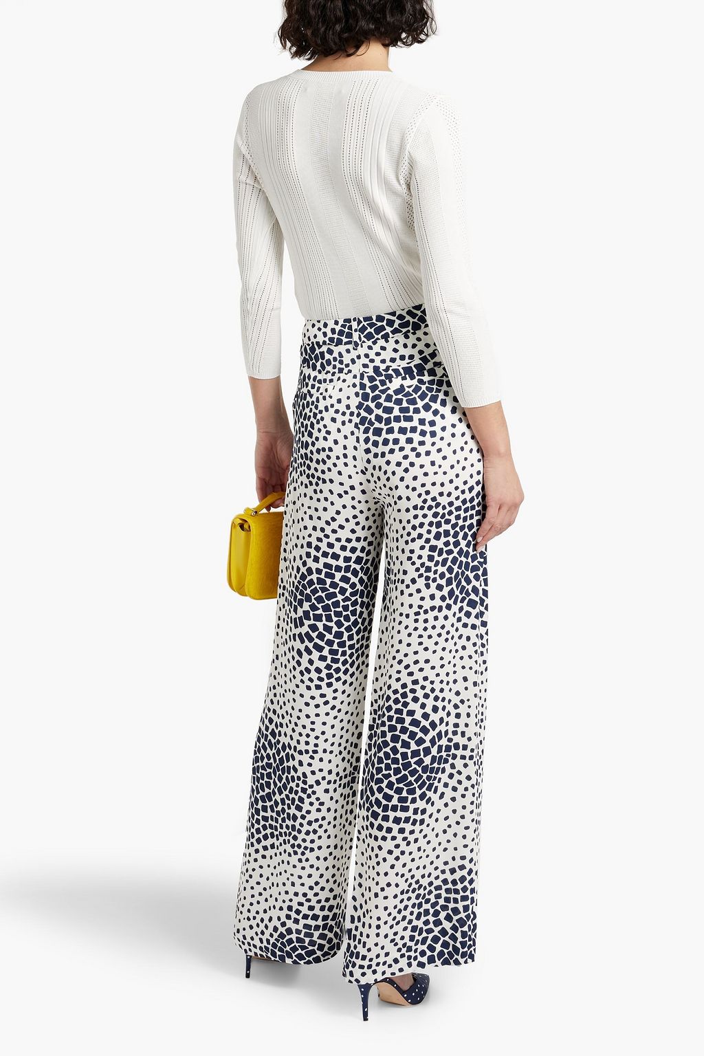DIANE VON FURSTENBERG Adelaide printed crepe wide-leg pants