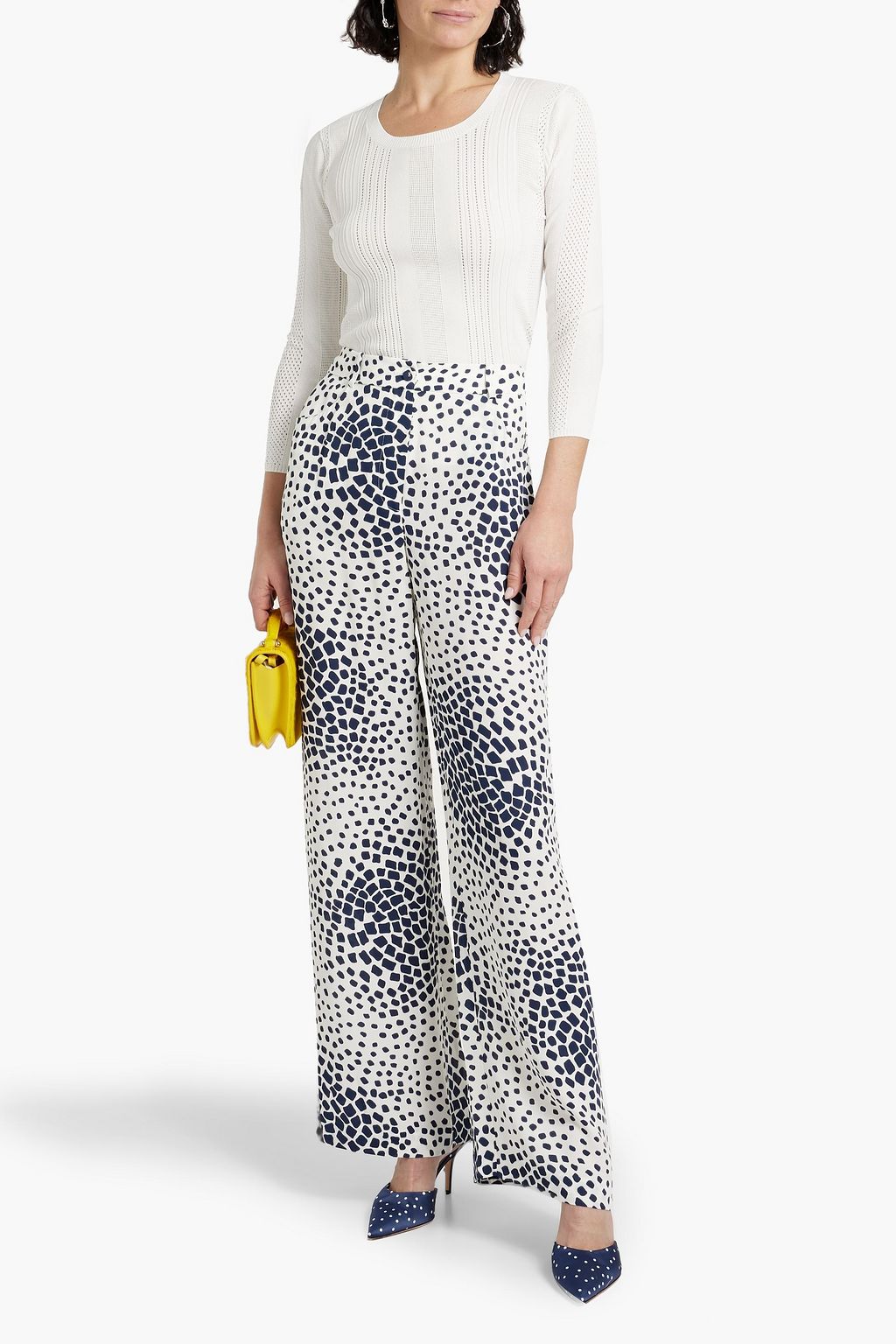 DIANE VON FURSTENBERG Adelaide printed crepe wide-leg pants