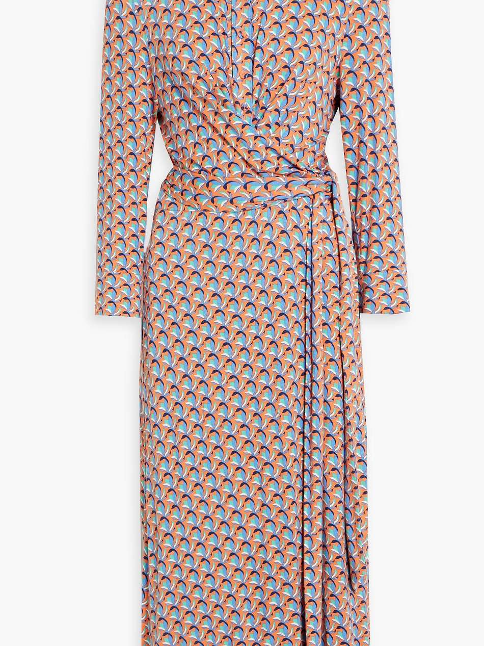 sana printed stretch-jersey midi wrap dress