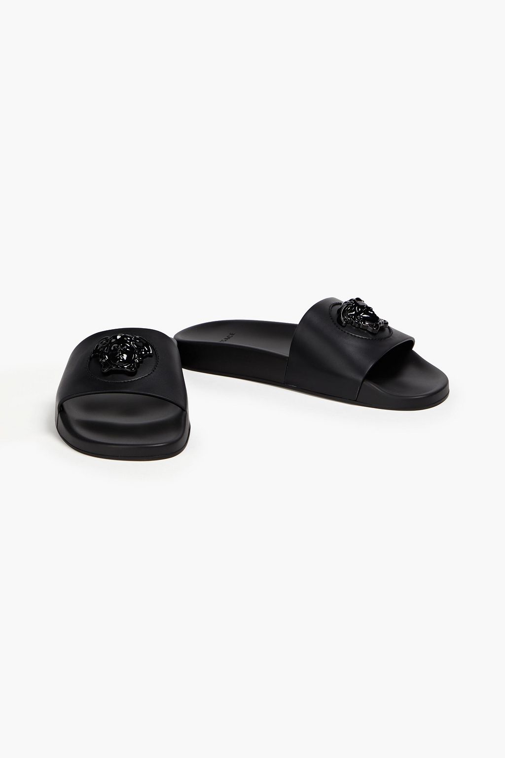 VERSACE Pantoletten aus Leder mit Verzierung