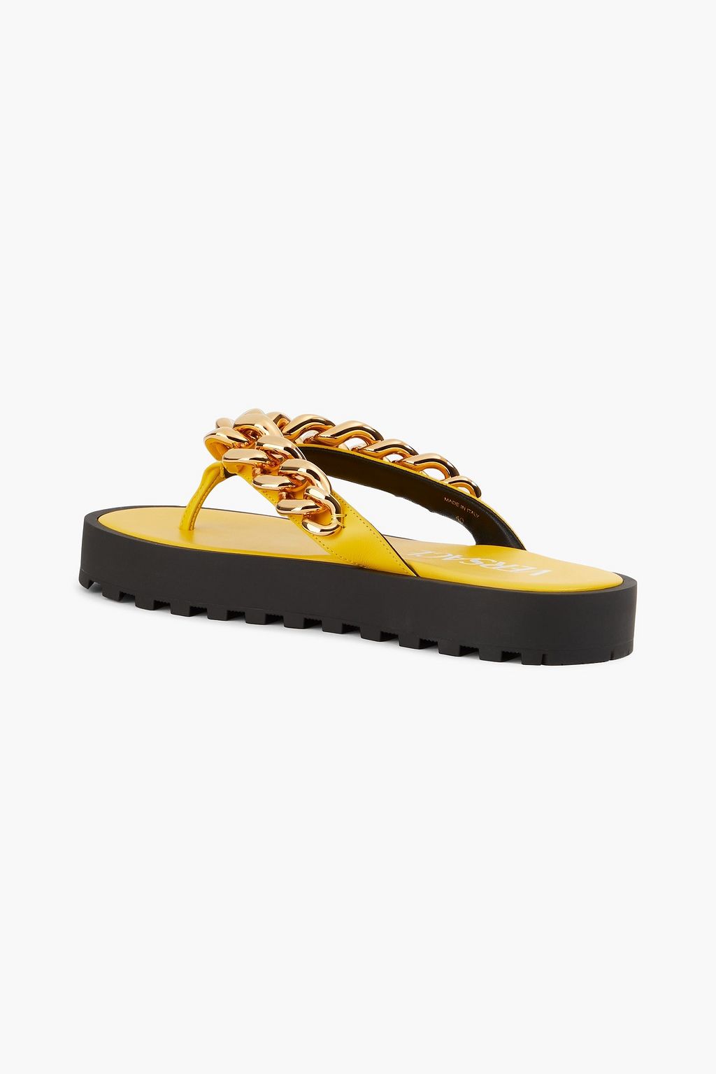 VERSACE خفافة مصنوعة من الجلد ومزينة بسلسلة