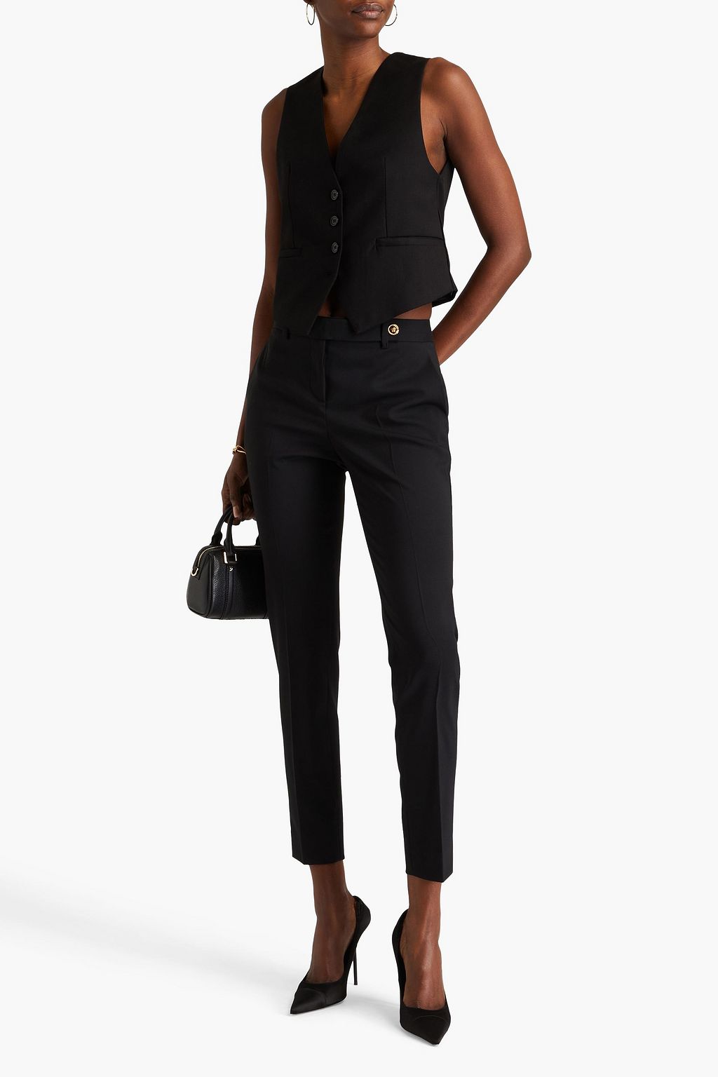 VERSACE Stretch-wool crepe skinny pants