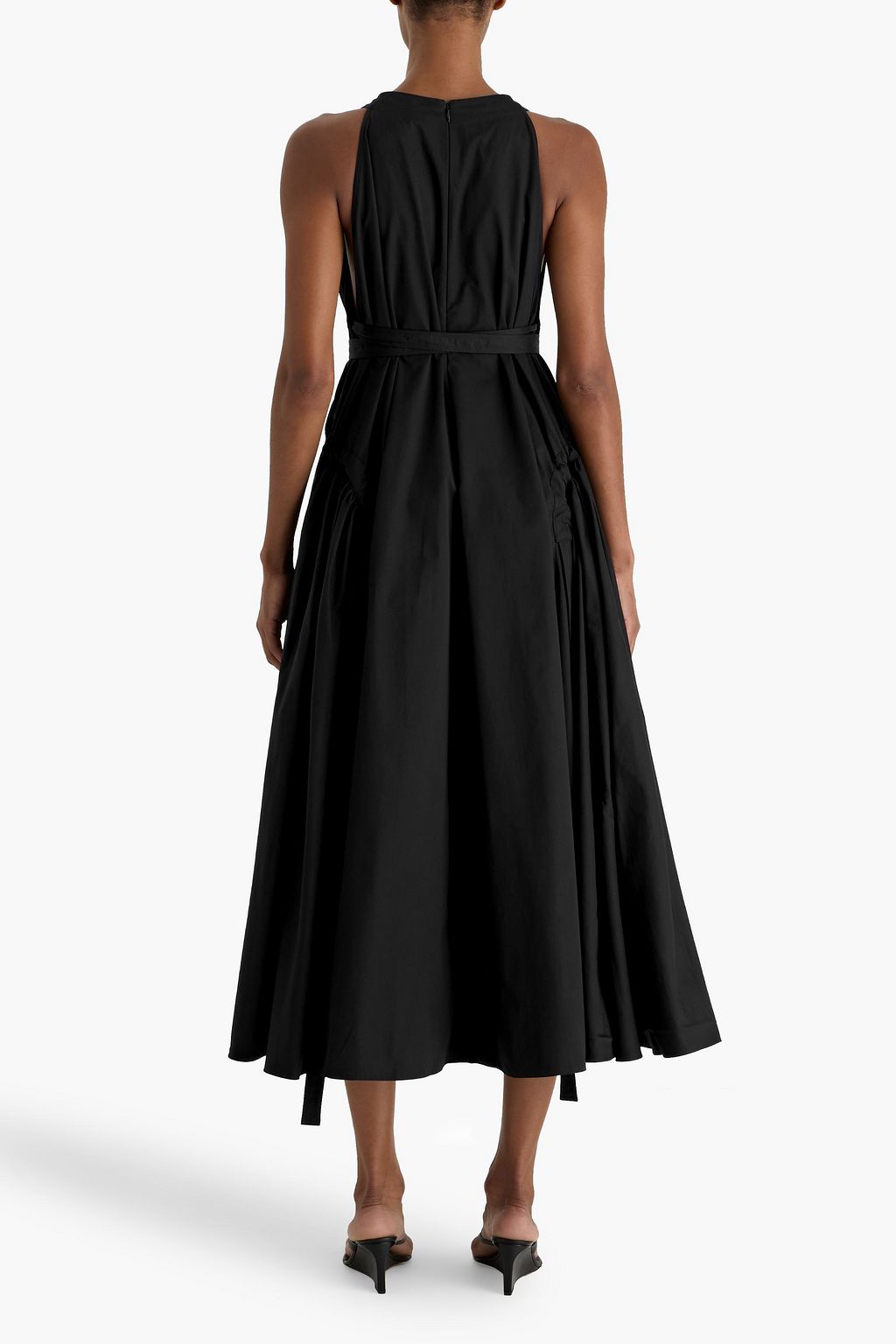 ALAÏA コットンポプリン ミディワンピース ベルト付き