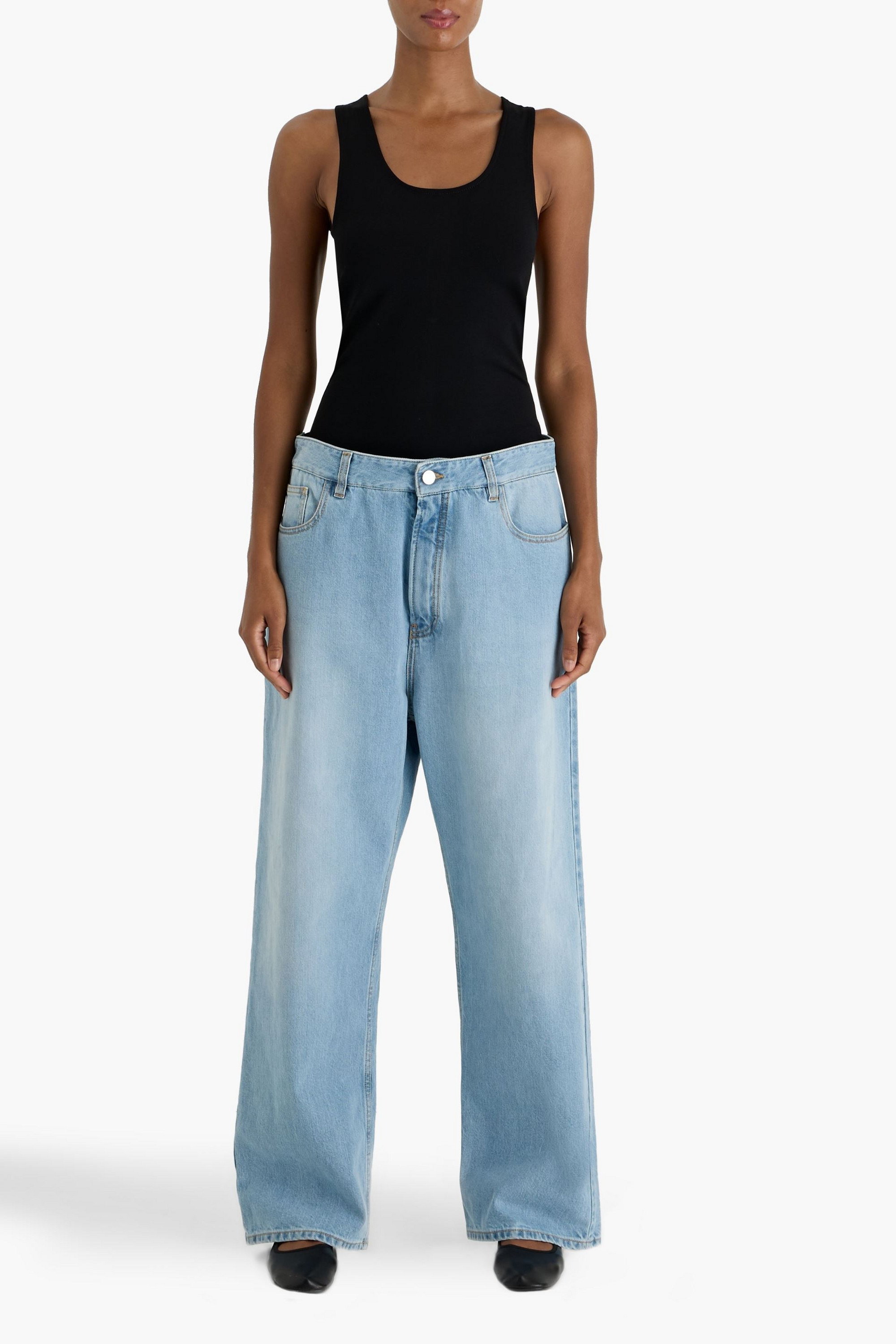 Alaïa Jersey and denim jumpsuit