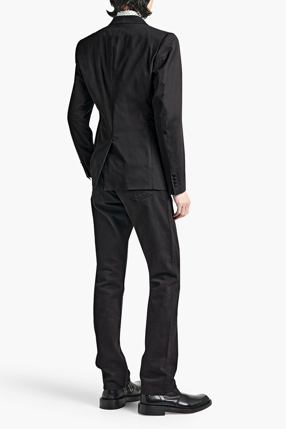 Shop Dolce & Gabbana Cotton-blend Twill Blazer In Black