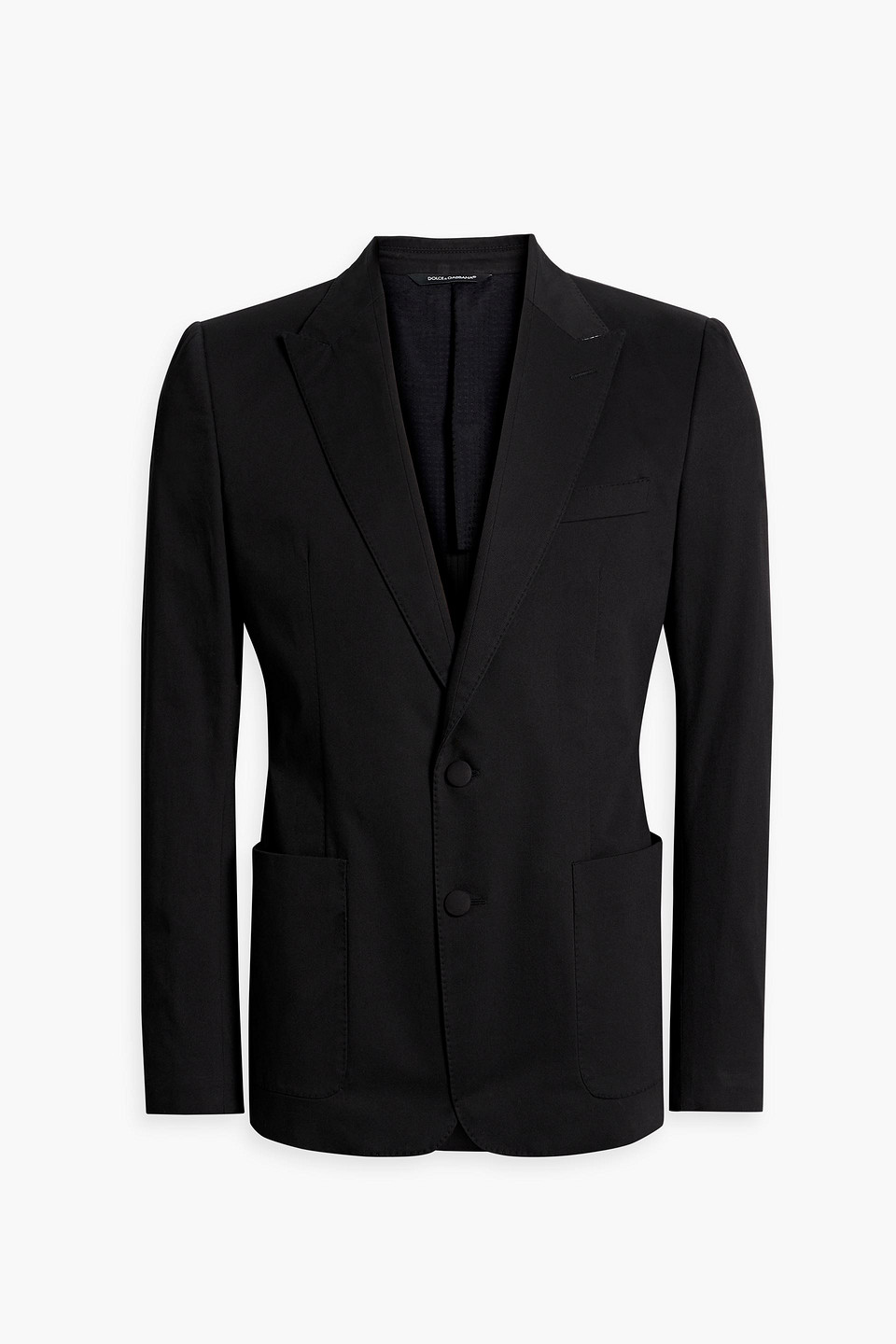 Dolce & Gabbana Cotton-blend Twill Blazer In Black