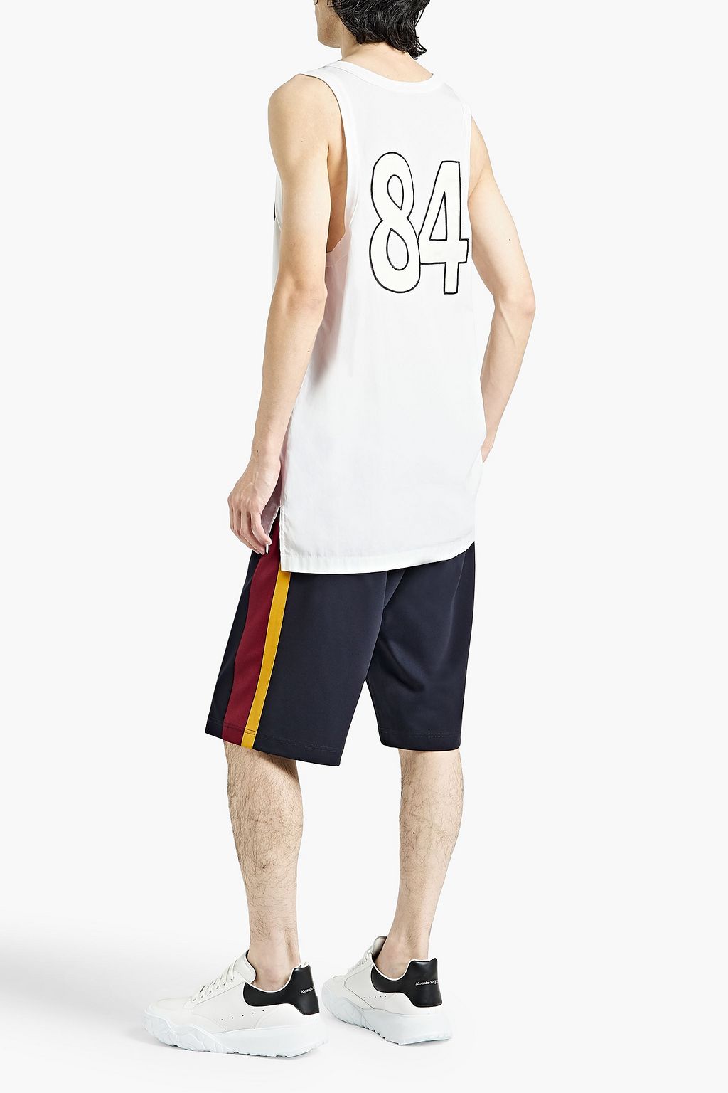DOLCE&GABBANA Appliquéd printed cotton-poplin tank