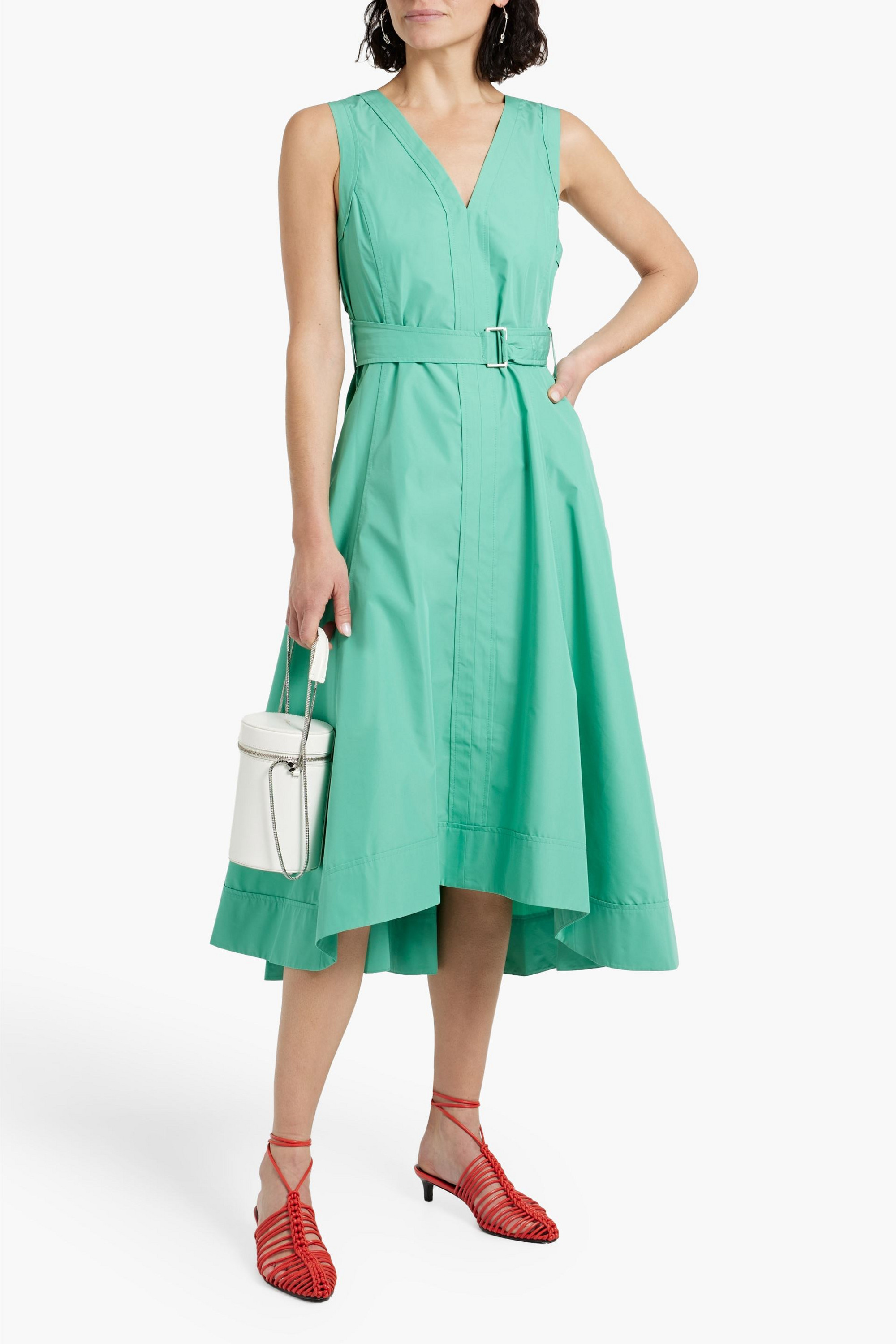 3.1 Phillip Lim Belted cotton-blend poplin midi dress