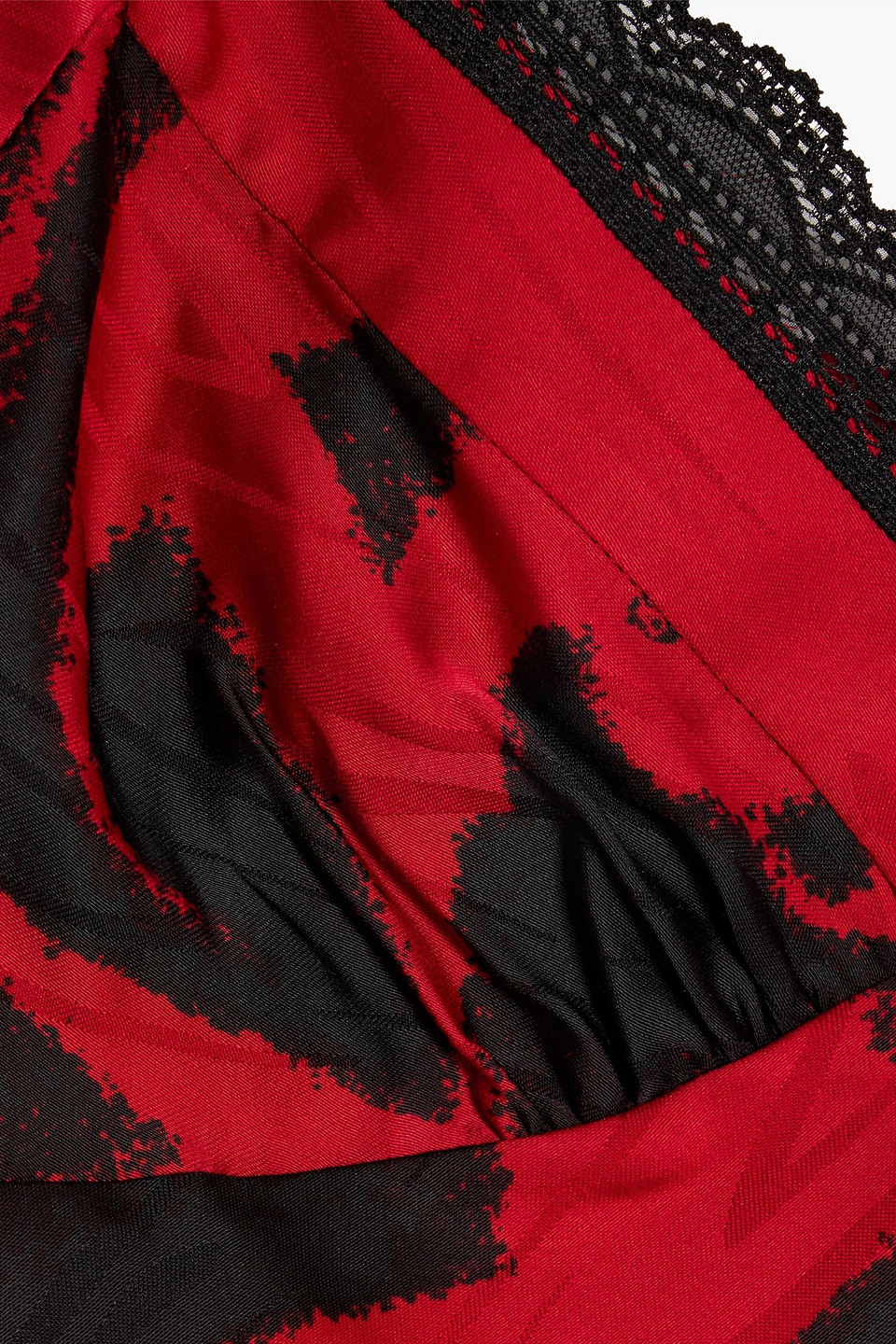 Diane Von Furstenberg Circe Lace-trimmed Printed Satin Camisole In Crimson