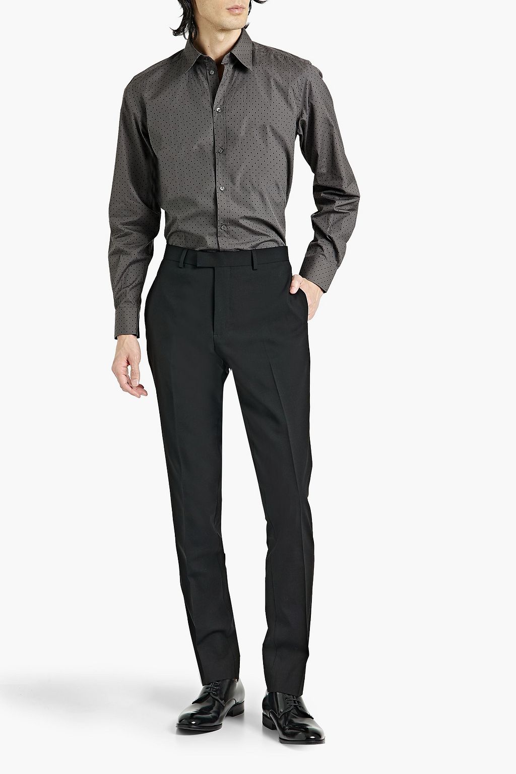 DOLCE&GABBANA Polka-dot cotton-poplin shirt