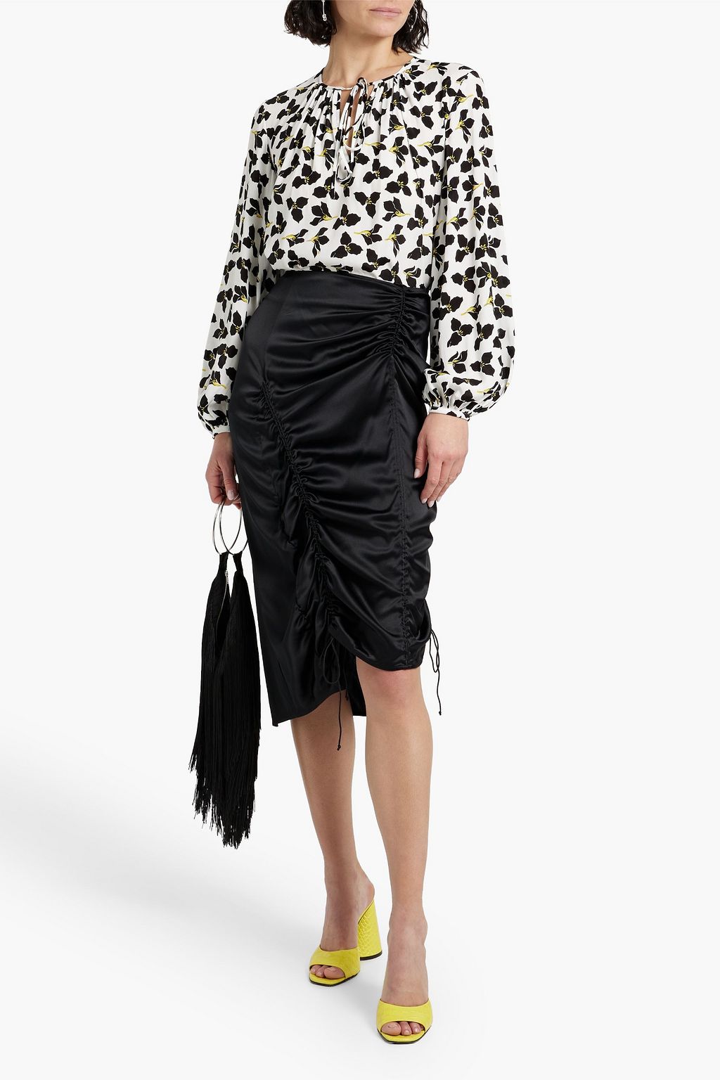 DIANE VON FURSTENBERG Freddie floral-print crepe blouse